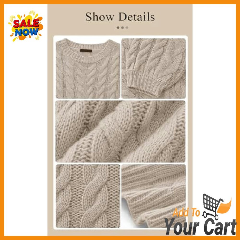 Oversized Cable Knit Chunky Pullover Sweater Loos… - image 6
